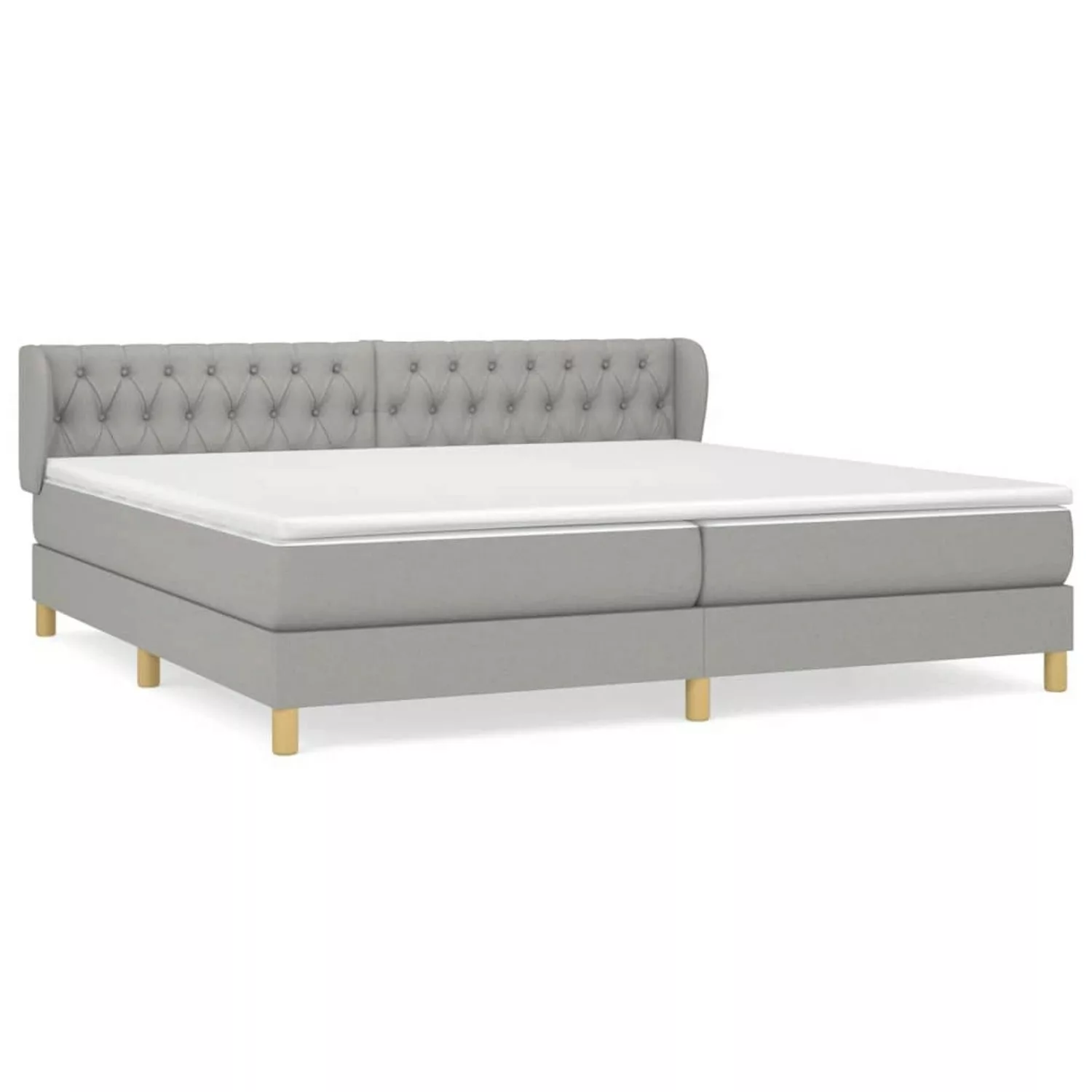 vidaXL Boxspringbett mit Matratze Hellgrau 200x200 cm Stoff1372088 günstig online kaufen