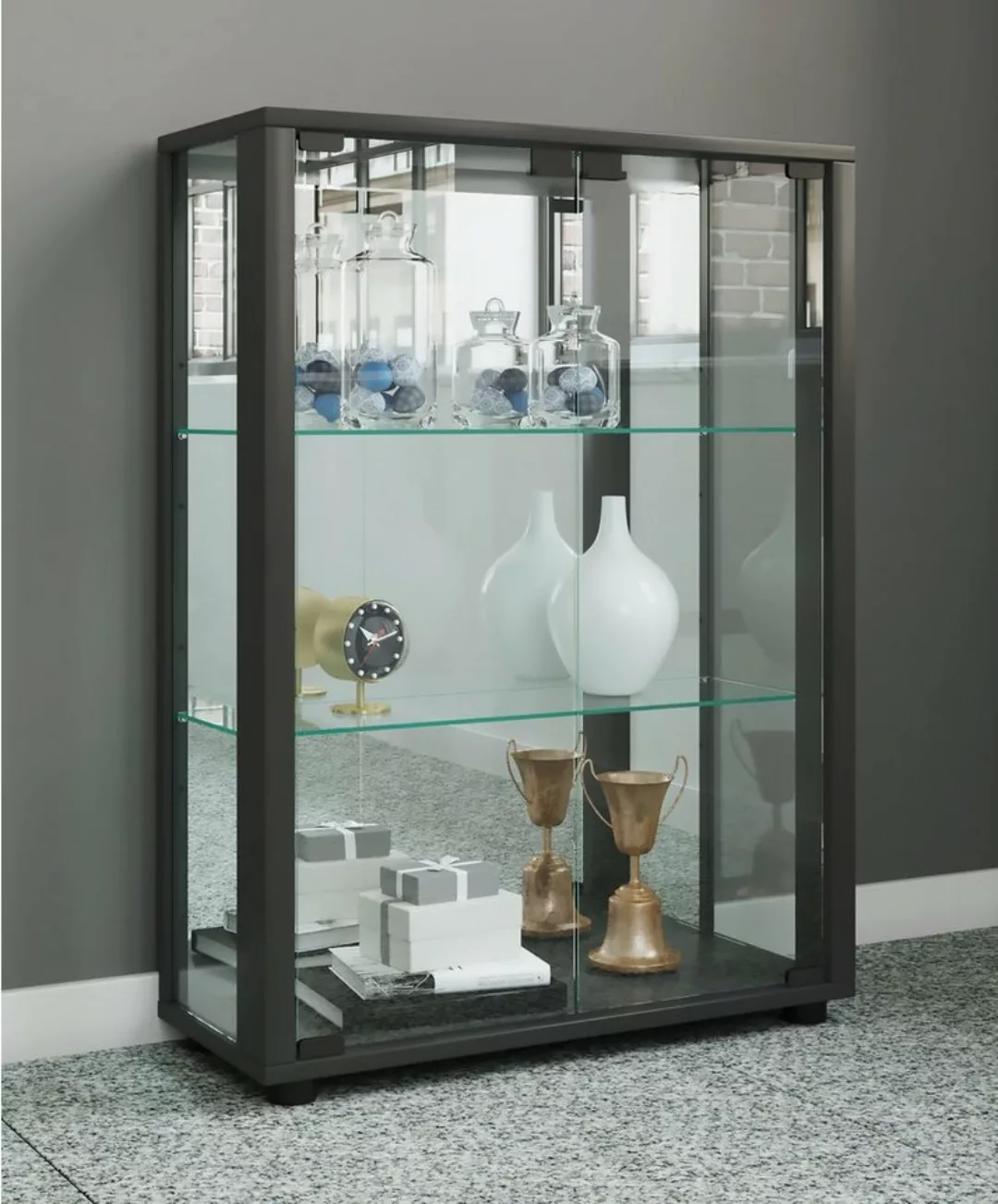 VCM Standvitrine Glas Stand Vitrine Sammelvitrine Sintalo Spiegel günstig online kaufen