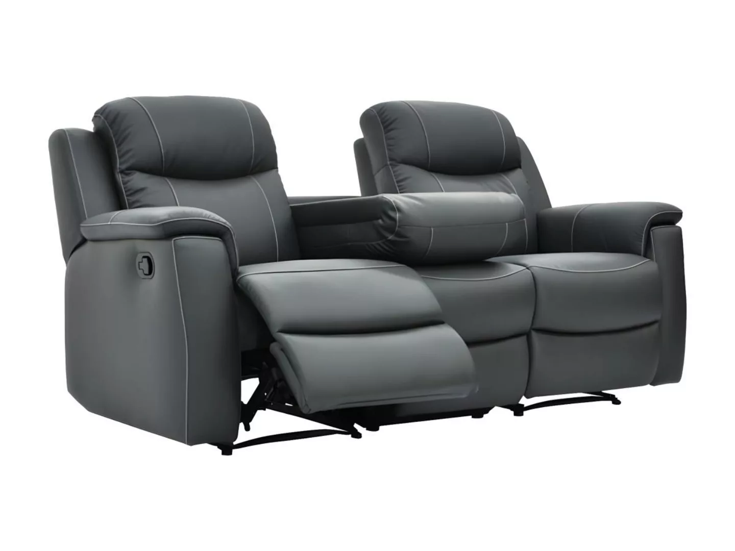 Relaxsofa Leder 3-Sitzer - Anthrazit - EVASION günstig online kaufen