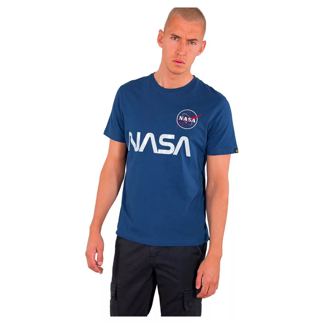 Alpha Industries Nasa Reflective Kurzärmeliges T-shirt XS Nasa Blue günstig online kaufen