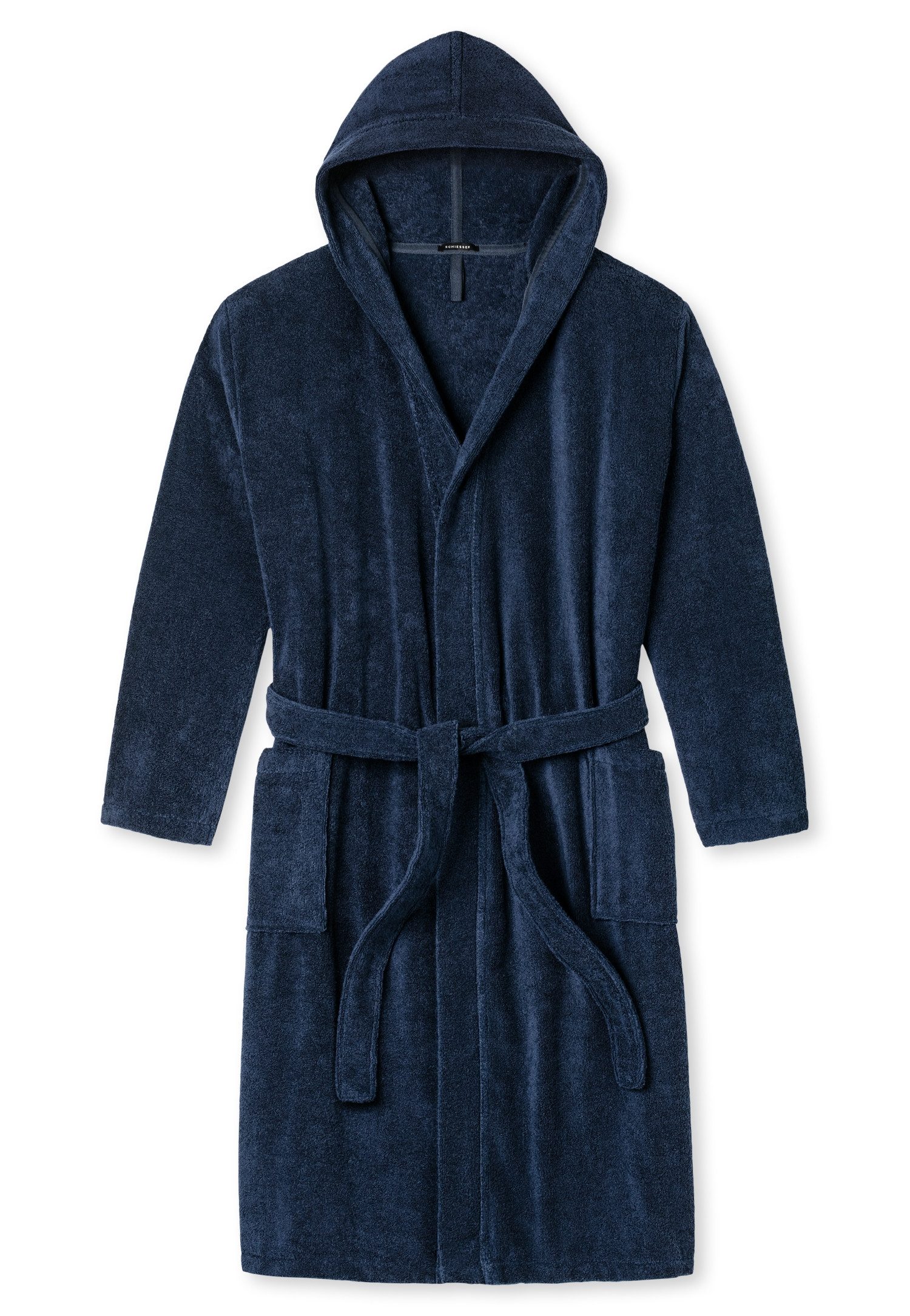 Schiesser Herrenbademantel "Essentials", Midilänge, Baumwolle, Kapuze, günstig online kaufen