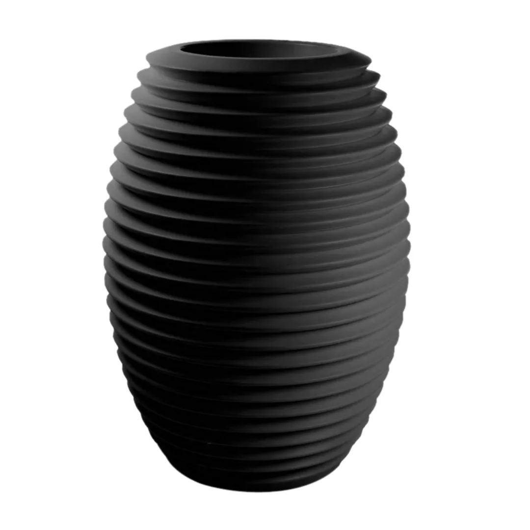 Serralunga - Top Pot Hard Pflanzentopf - schwarz/spinngefärbt/H x Ø 100x75c günstig online kaufen