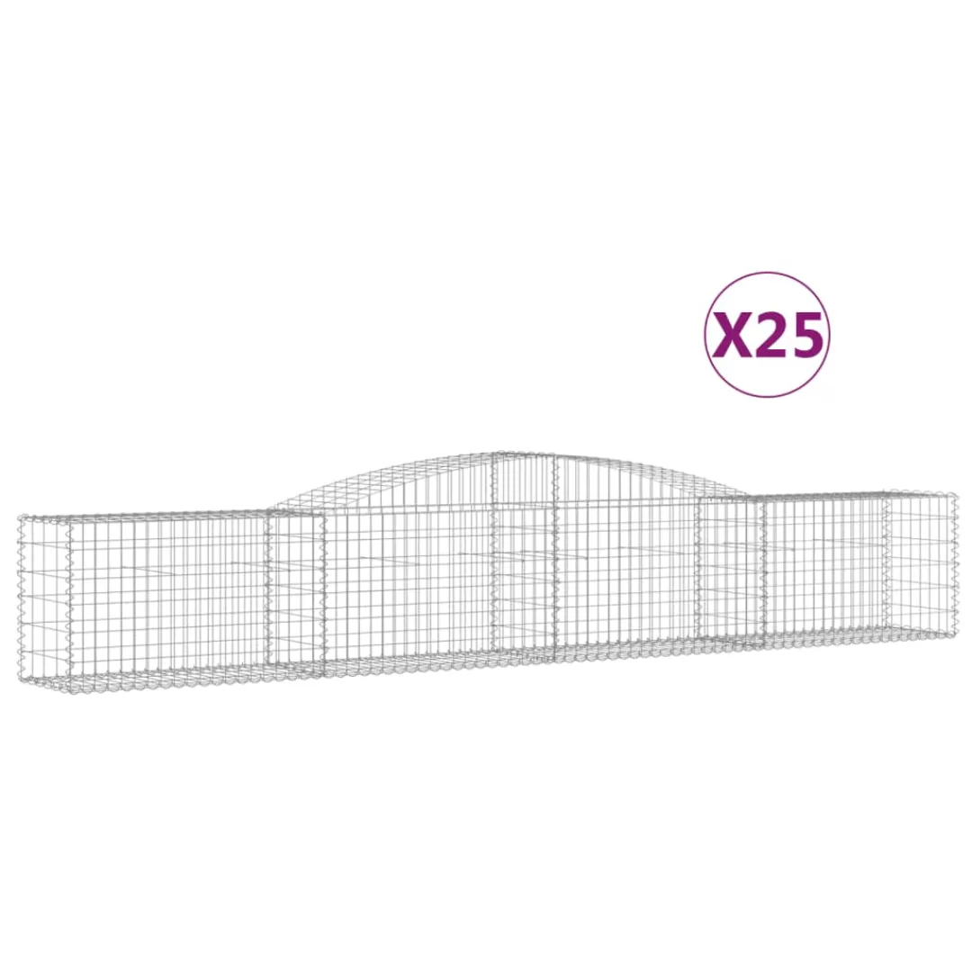 Vidaxl Gabionen Mit Hochbogen 25 Stk. 400x50x60/80cm Verzinktes Eisen günstig online kaufen