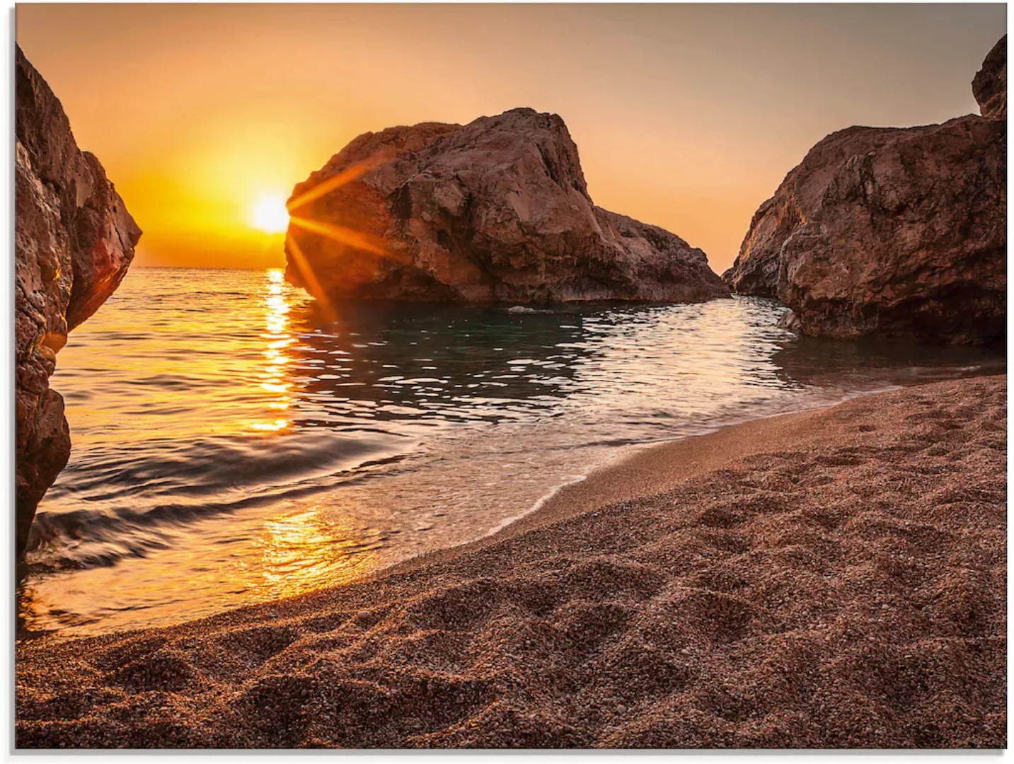 Artland Glasbild »Sonnenuntergang und Strand«, Strand, (1 St.) günstig online kaufen