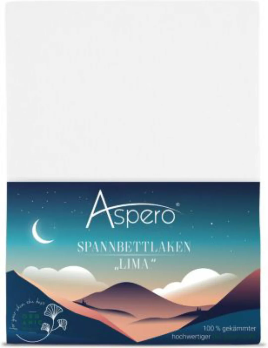 Aspero® Kinderspannbettlaken aus Bio-Baumwolle RIGA Bettlaken weiß Gr. 60 x günstig online kaufen