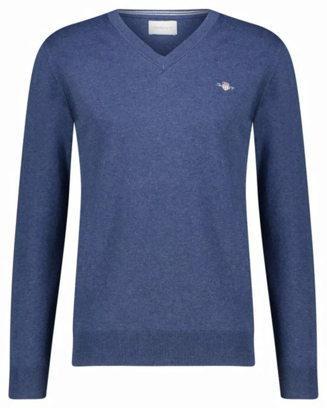 Gant Sweatshirt CLASSIC COTTON V-NECK, DARK JEANSBLUE MELAN günstig online kaufen