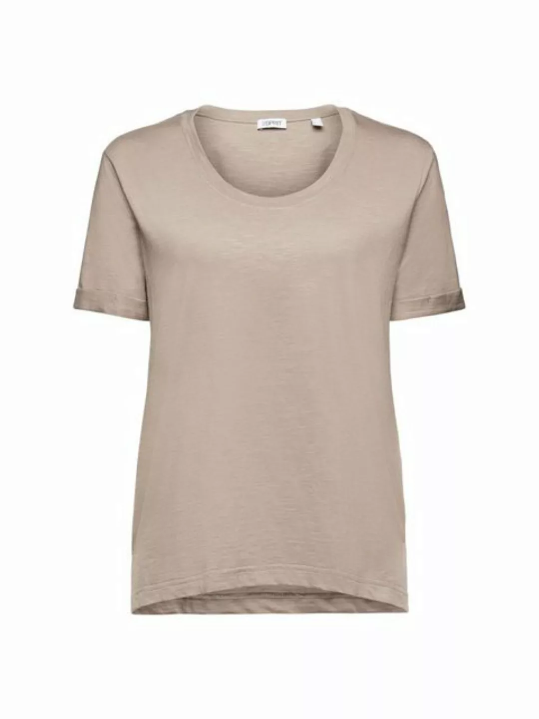 Esprit T-Shirt T-Shirt mit Slub-Struktur und U-Ausschnitt (1-tlg) günstig online kaufen