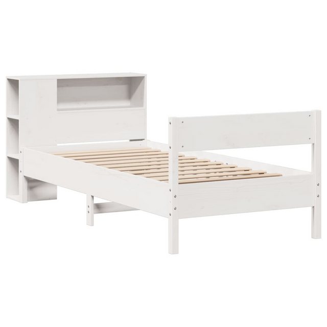 vidaXL Bett Massivholzbett mit Regal ohne Matratze Weiß 75x190 cm Kiefer günstig online kaufen