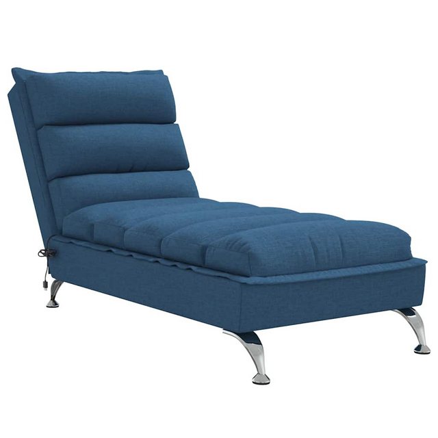 vidaXL Chaiselongue, Massage-Chaiselongue mit Kissen Blau Stoff günstig online kaufen