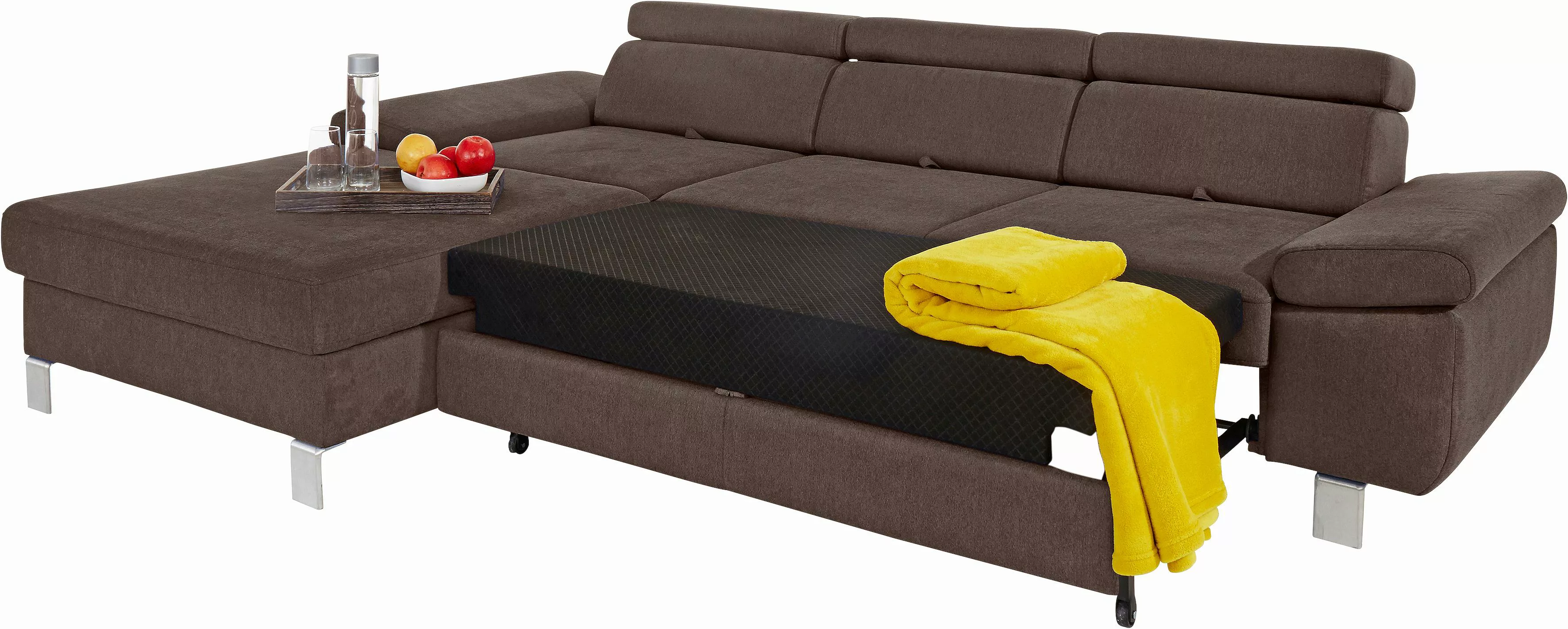 exxpo - sofa fashion Ecksofa Locarno, hochwertiger Sitzkomfort, bequeme Arm günstig online kaufen