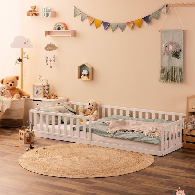 Alcube Kinderbett MAXI (Bodenbett 90x200 aus Massivholz mit Matratze 200x90 günstig online kaufen