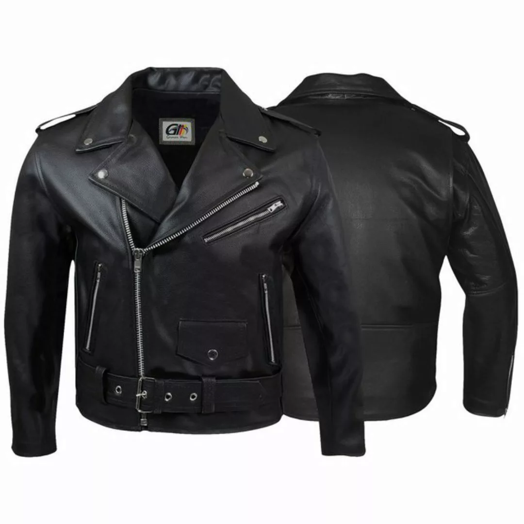 German Wear Lederjacke GW411J Black Retro Motorradjacke Rockerjacke Chopper günstig online kaufen