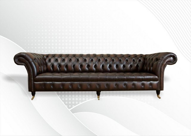 Xlmoebel Sofa Riesiges Sofa Chesterfield 265cm mit Polsterung in Leder und günstig online kaufen