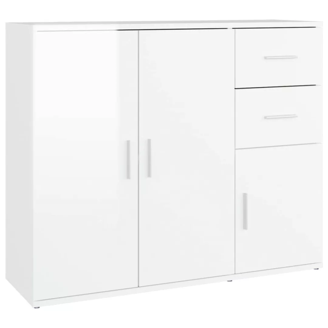 Vidaxl Sideboard Hochglanz-weiß 91x29,5x75 Cm Holzwerkstoff günstig online kaufen