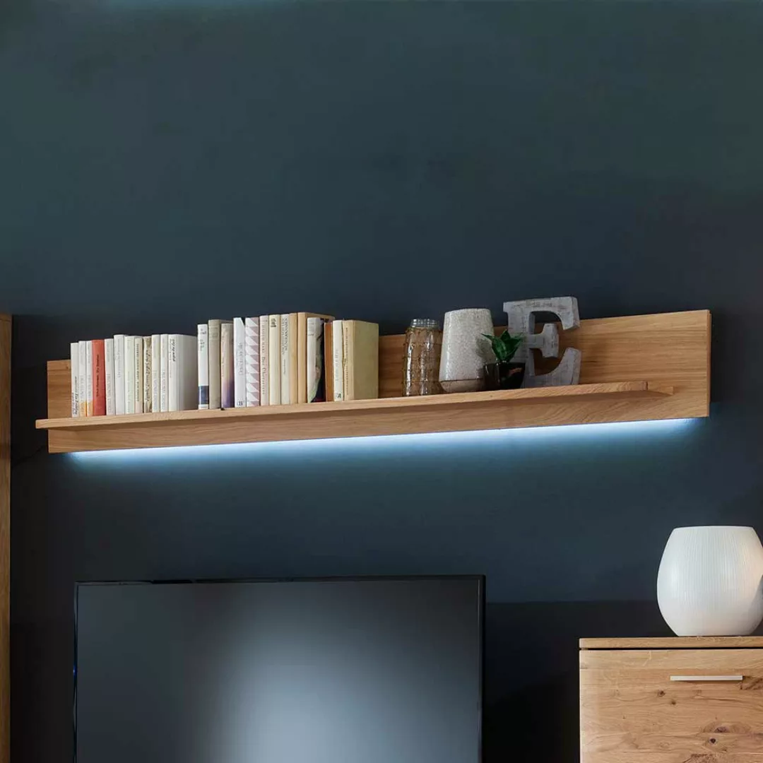 Wohnzimmer Wandboard mit Eiche Bianco furniert 180 cm breit günstig online kaufen