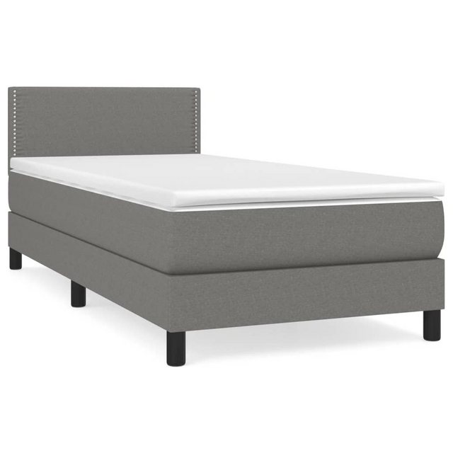 vidaXL Bettgestell Boxspringbett mit Matratze Dunkelgrau 100x200 cm Stoff B günstig online kaufen