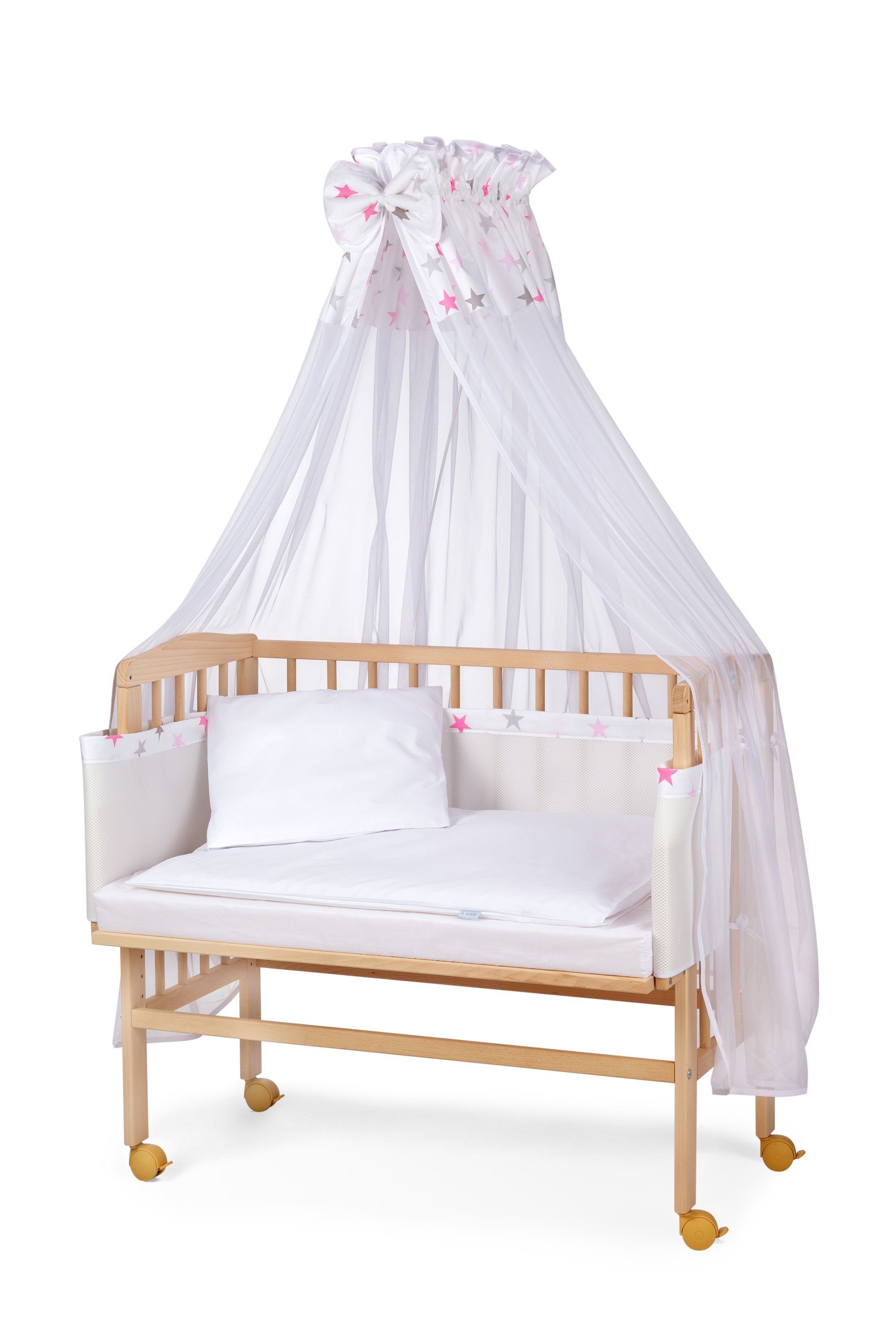 Waldin Beistellbett Waldin Baby Beistellbett,Matratze,Stoffset Buche günstig online kaufen