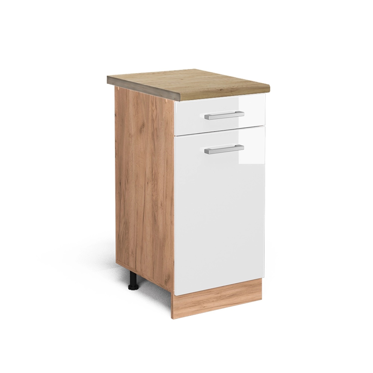 Vicco Unterschrank R-Line, Weiß Hochglanz/Goldkraft Eiche, günstig online kaufen