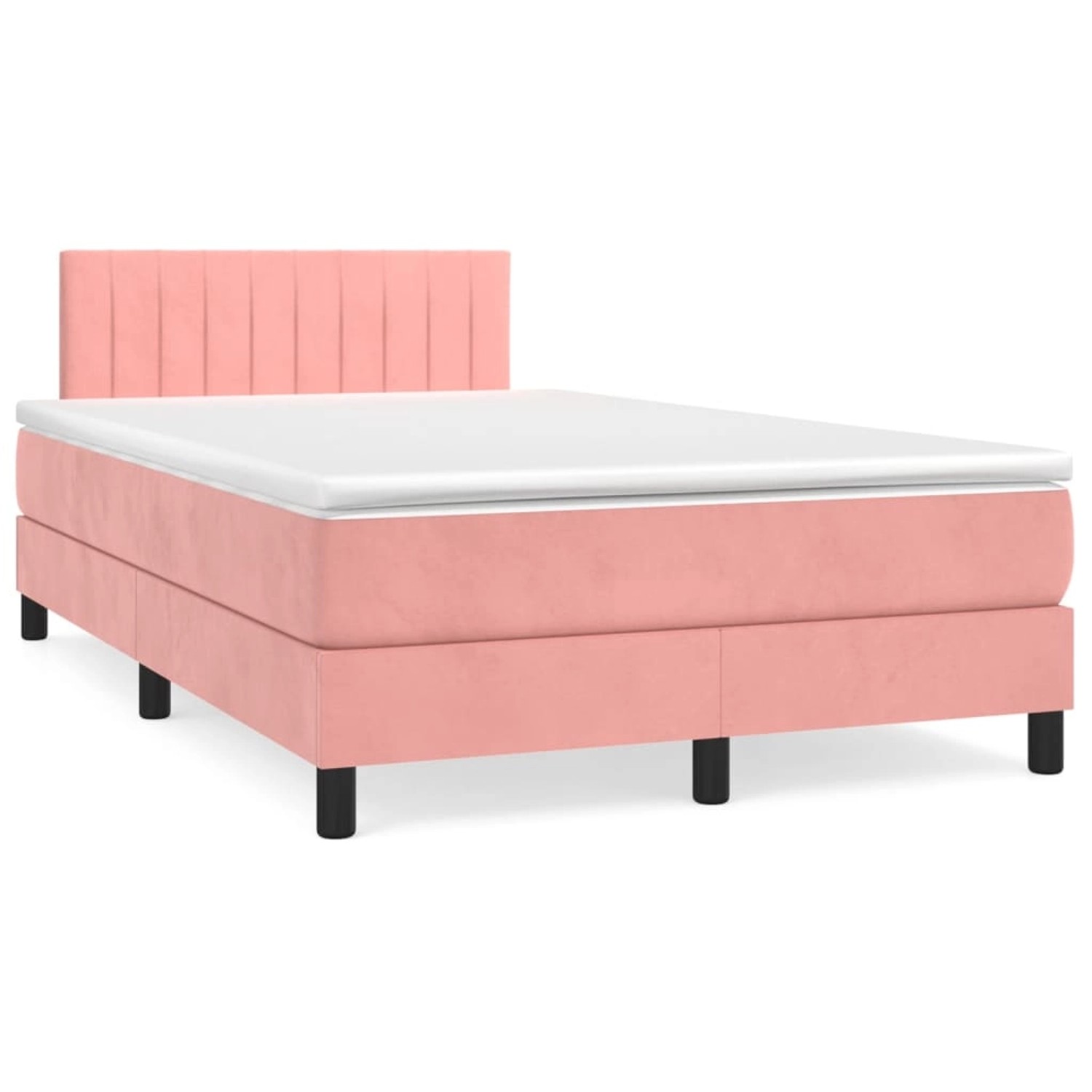 vidaXL Boxspringbett Boxspringbett mit Matratze Hellgrau 90x190 cm Stoff Be günstig online kaufen