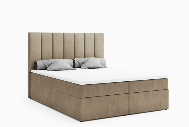 Labett Boxspringbett mit Bettkasten Matratze und Topper, Kopfteil HUGO (Box günstig online kaufen