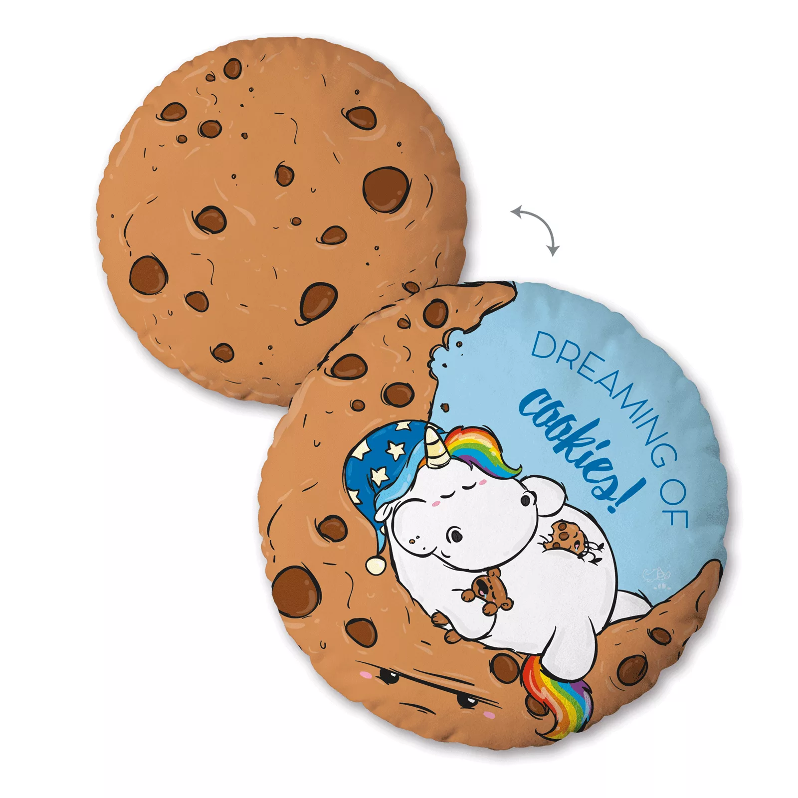 Pummeleinhorn Dekokissen / Kuschelkissen rund 30cm - Dreaming of cookies günstig online kaufen
