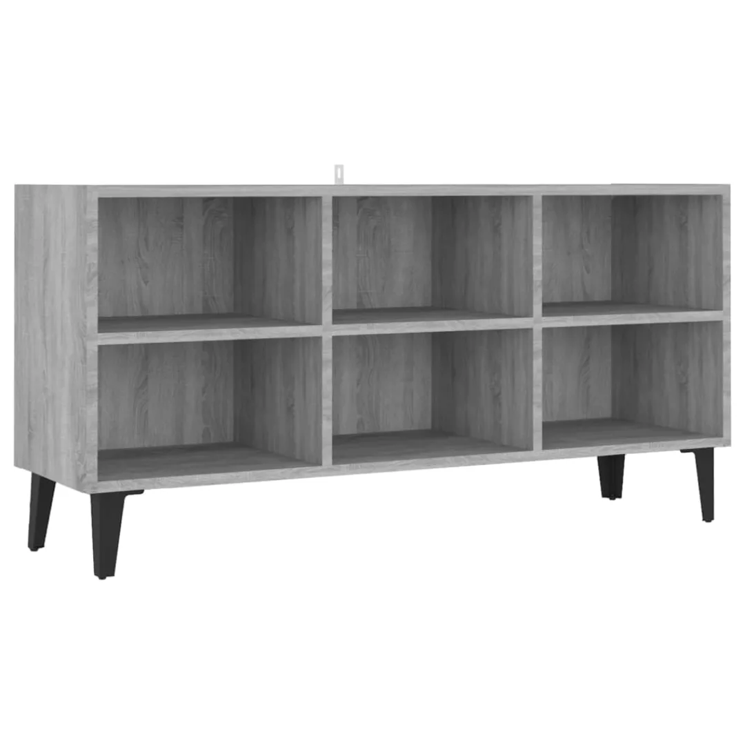 Vidaxl Tv-schrank Mit Metallbeinen Grau Sonoma 103,5x30x50 Cm günstig online kaufen