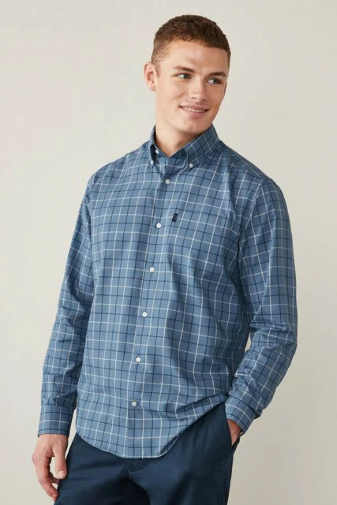 Next Langarmhemd Pflegeleichtes Button-Down-Oxford-Hemd (1-tlg) günstig online kaufen