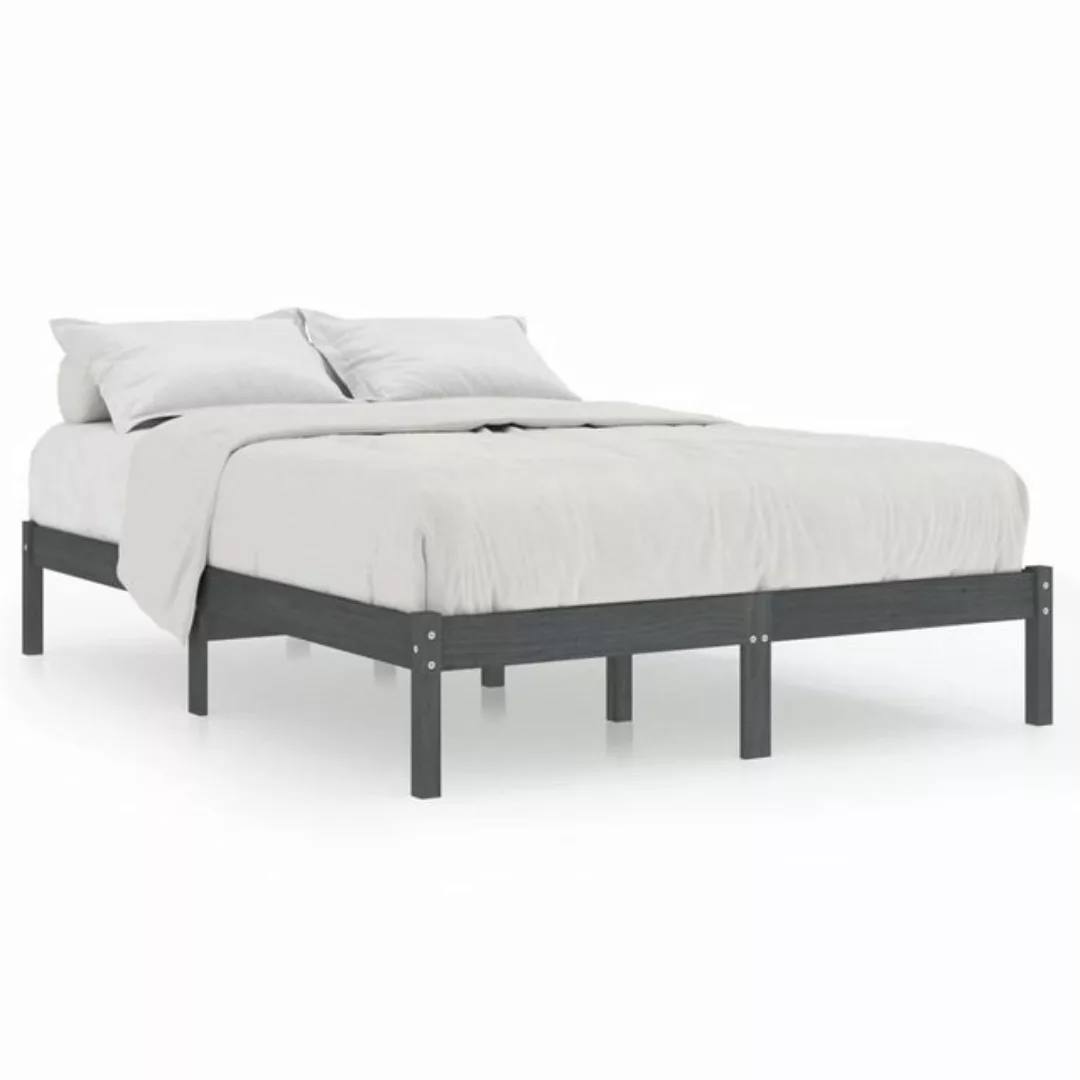 furnicato Bett Massivholzbett Grau Kiefernholz 140x190 cm günstig online kaufen