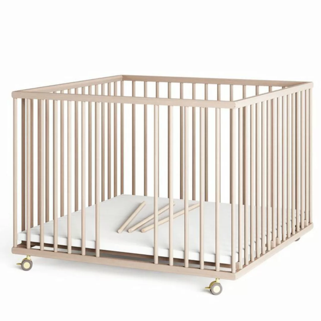 Sämann Babybett Laufgitter 100x100 cm mit Matratze Cloud Air & Schlupfspros günstig online kaufen