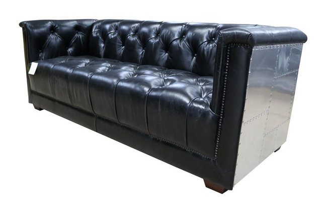 Xlmoebel Sofa 3-Sitzer Chesterfield-Sofa im Vintage-Flieger-Design aus Echt günstig online kaufen