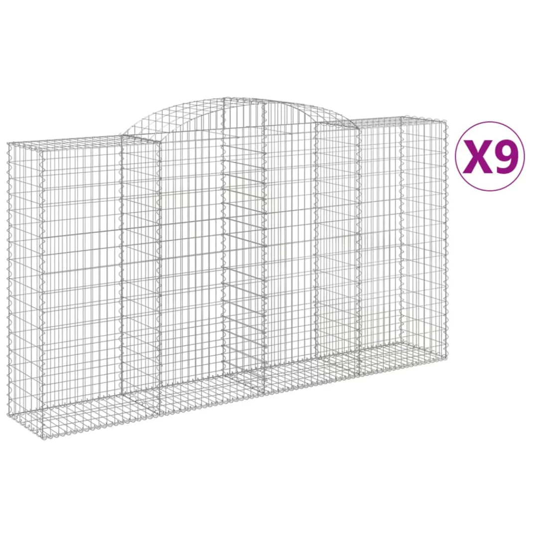 Vidaxl Gabionen Mit Hochbogen 9 Stk. 300x50x160/180cm Verzinktes Eisen günstig online kaufen