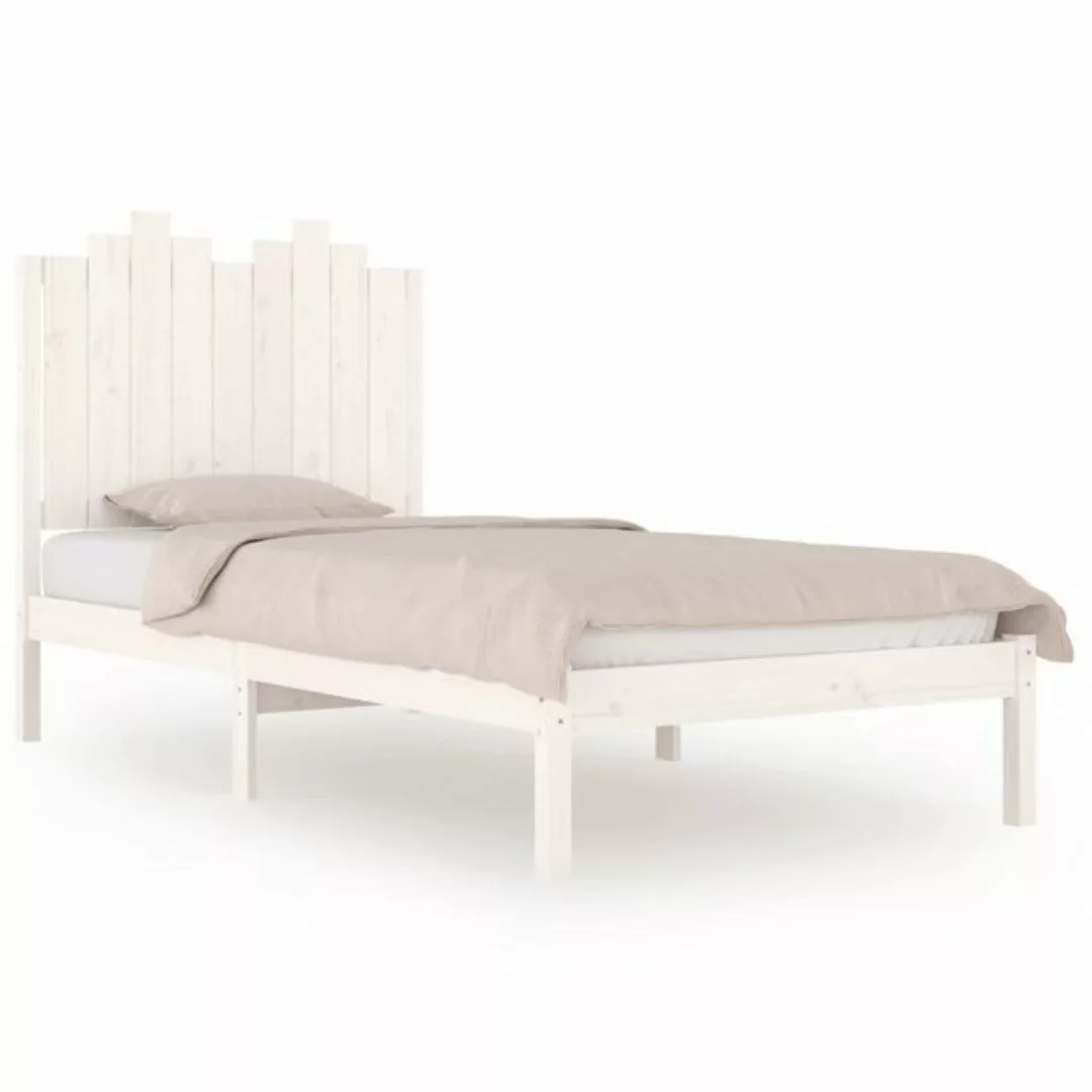 vidaXL Bett Massivholzbett Weiß Kiefer 90x200 cm günstig online kaufen