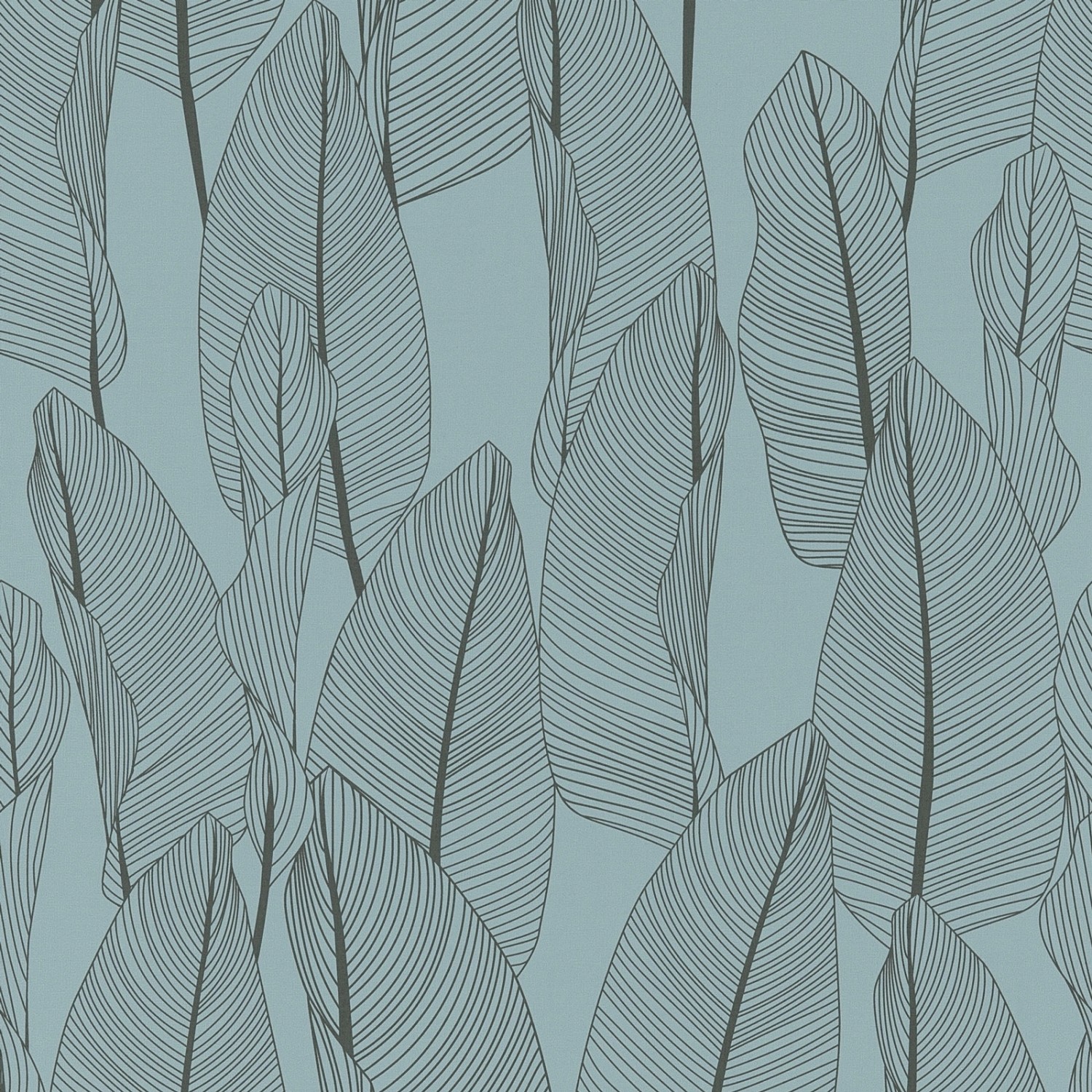 Bricoflor Blätter Tapete Rauchblau Skandinavische Vliestapete mit Blättern günstig online kaufen