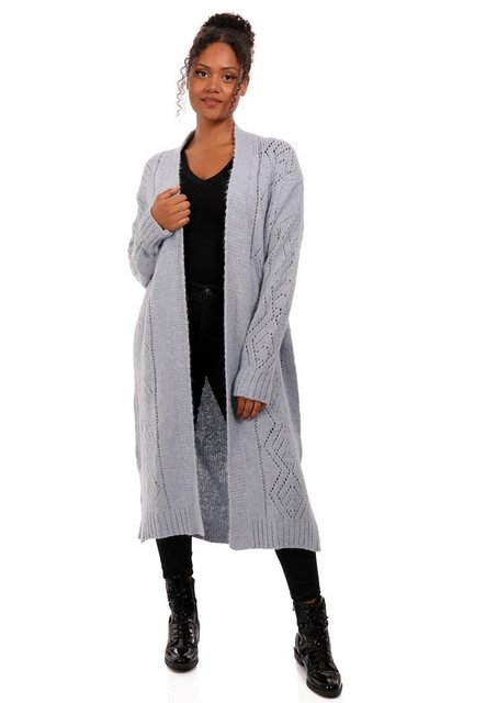 YC Fashion & Style Longstrickjacke Strickjacke mit Lochstrick Muster One Si günstig online kaufen