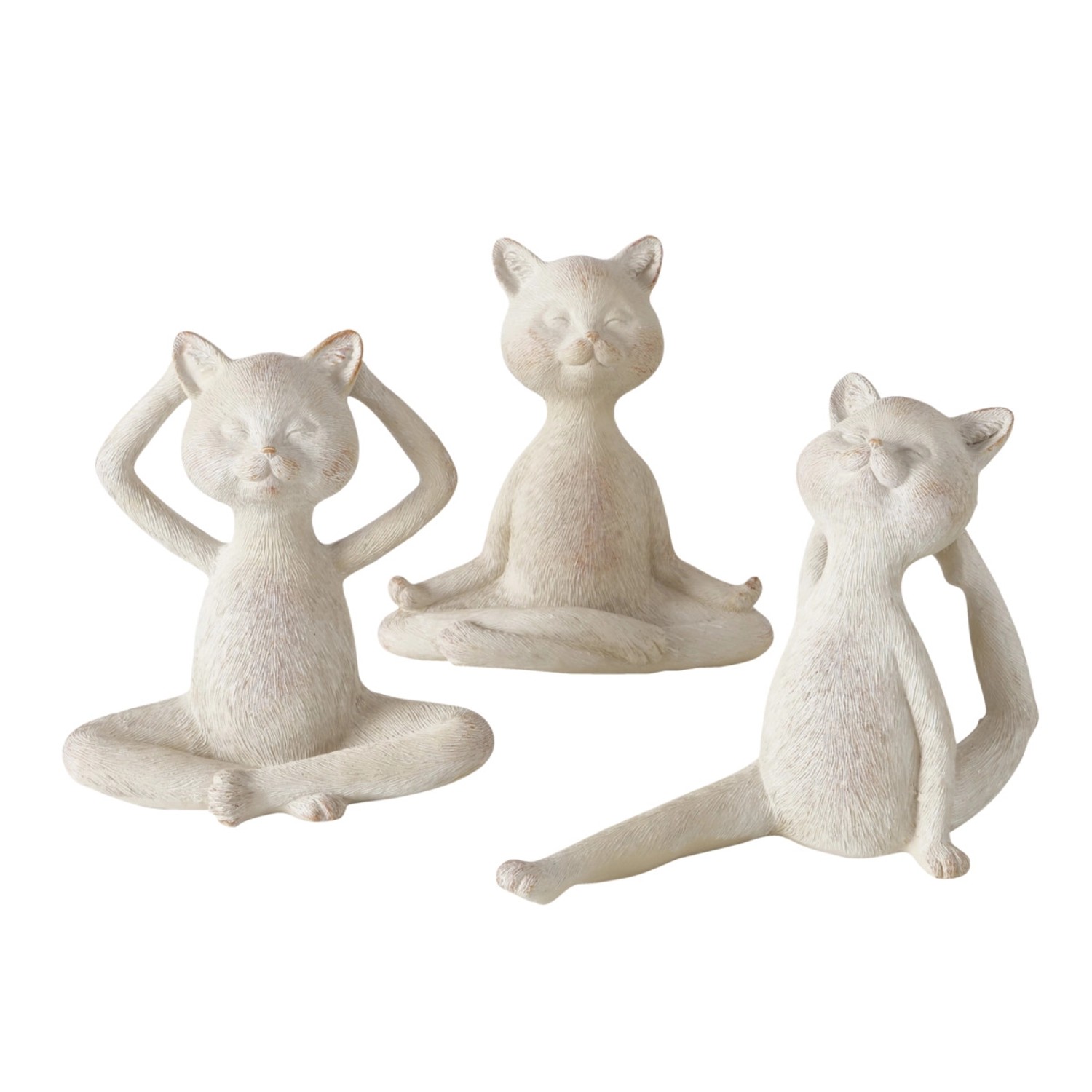 Boltze Home Deko-Figur Yoga Katze 3-fach Sortiert 15 cm x 6 cm x 14,5 cm Be günstig online kaufen