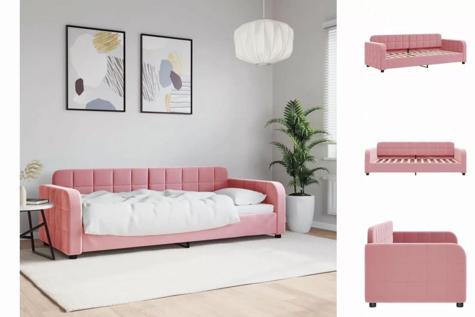 vidaXL Gästebett Tagesbett Rosa 80x200 cm Samt Gästebett Gästecouch Gästeso günstig online kaufen