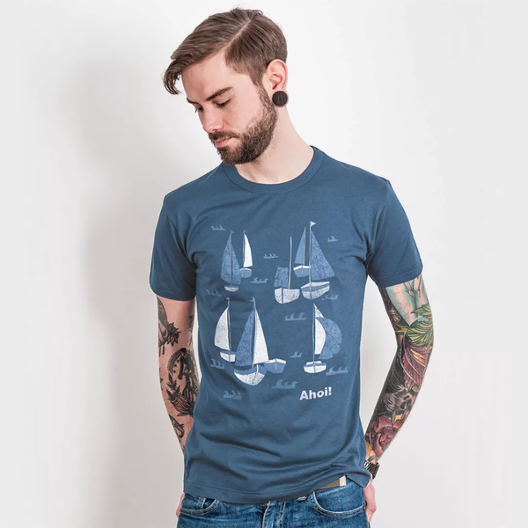 Keregan – Schiff Ahoi! - Mens Organic Bamboo T-shirt günstig online kaufen
