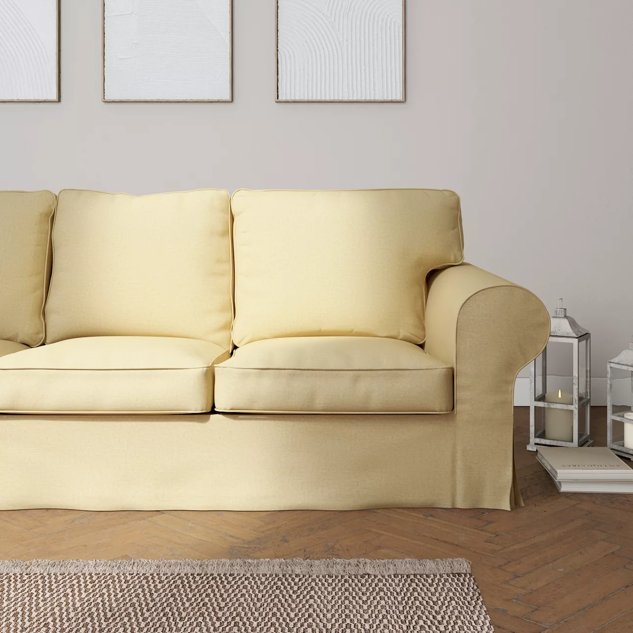 Bezug für Ektorp 3-Sitzer Schlafsofa, neues Modell (2013), vanille, 40cm x günstig online kaufen