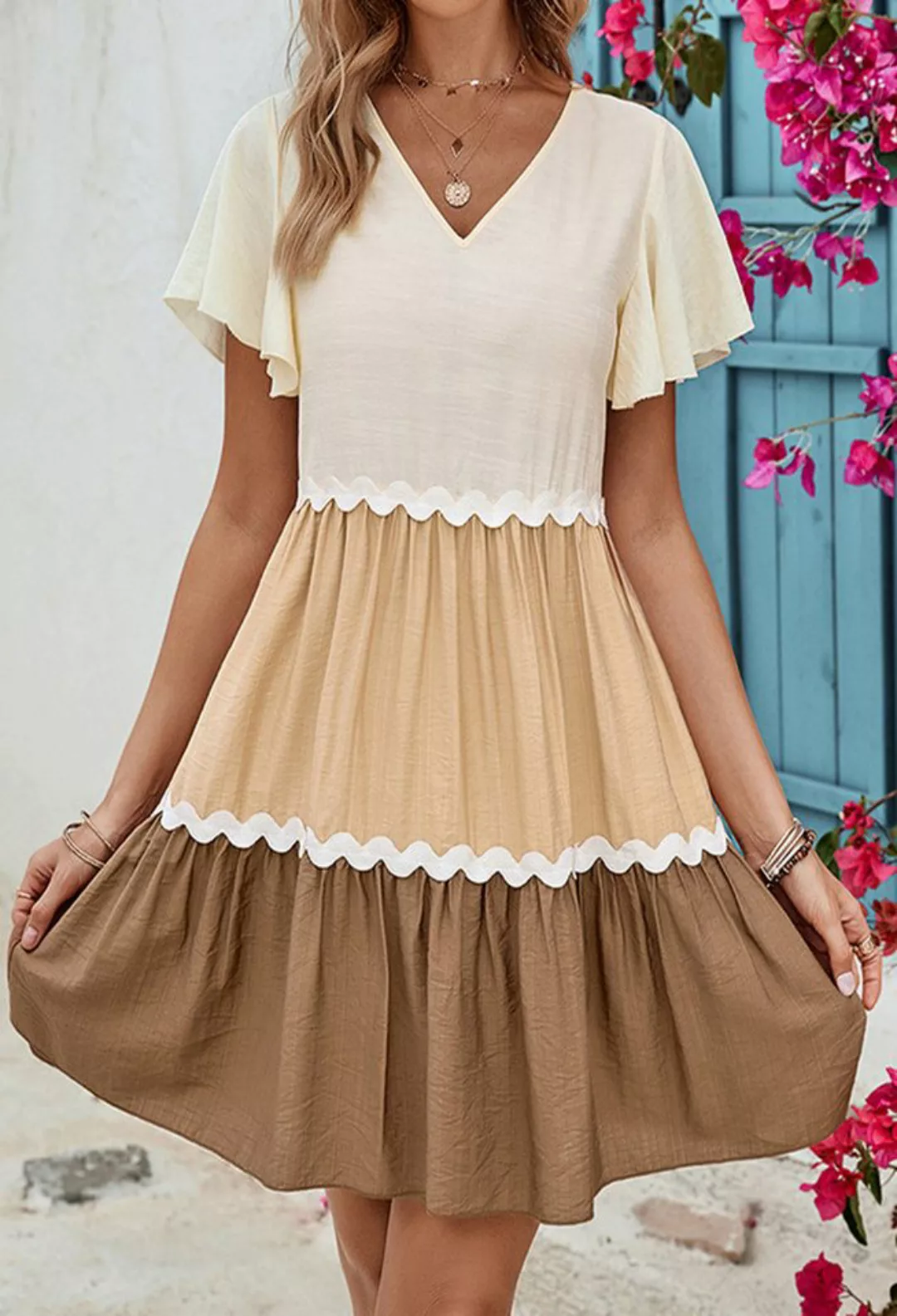 SEGUEN Sommerkleid Sommerliches elegantes Kuchenkleid für Damen (Leichtes u günstig online kaufen