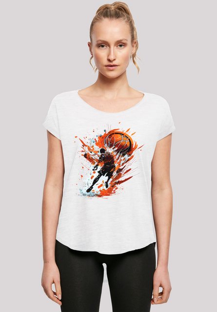 F4NT4STIC T-Shirt "Basketball Splash Orange Sport LONG", Print günstig online kaufen