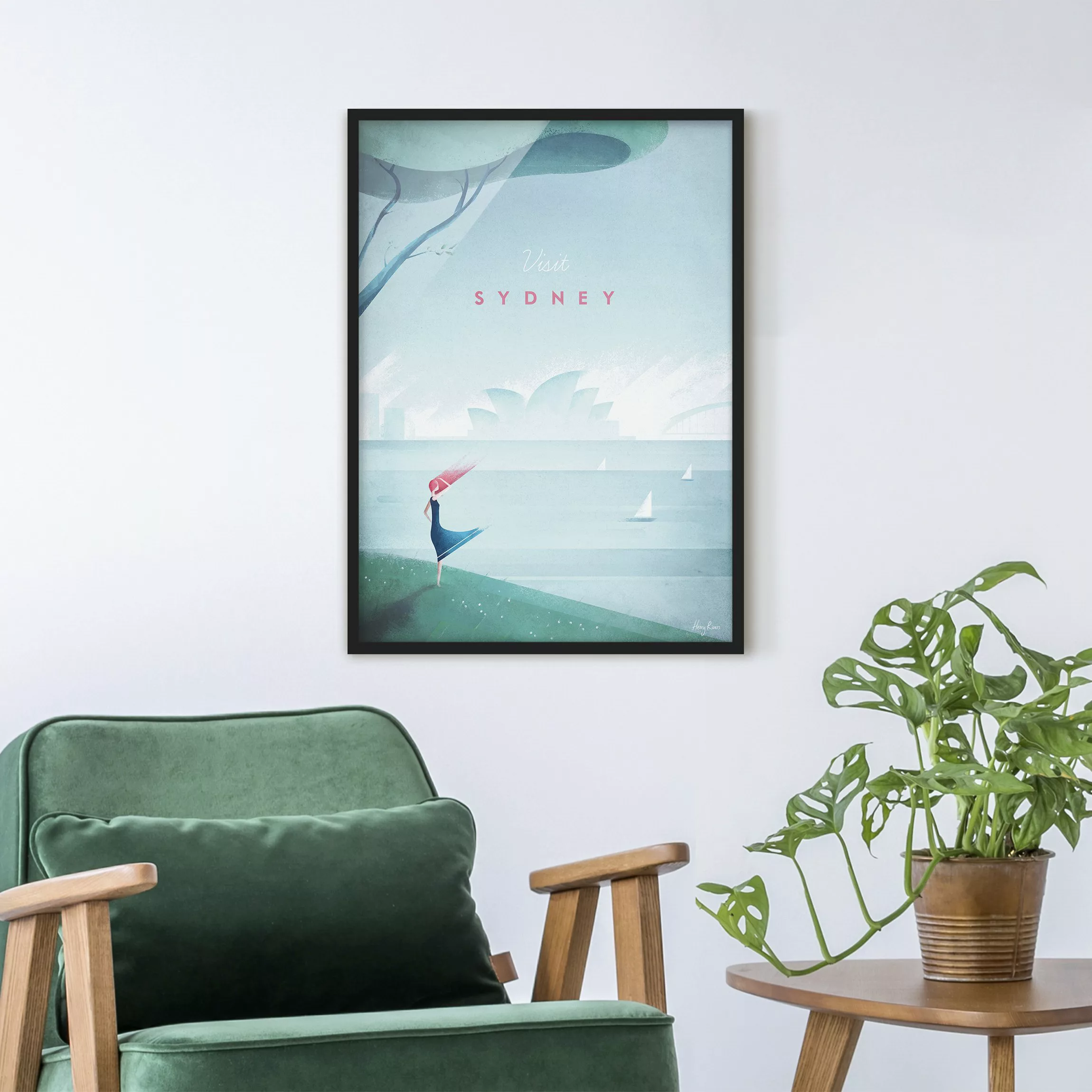 Bild mit Rahmen Architektur & Skyline - Hochformat Reiseposter - Sidney günstig online kaufen