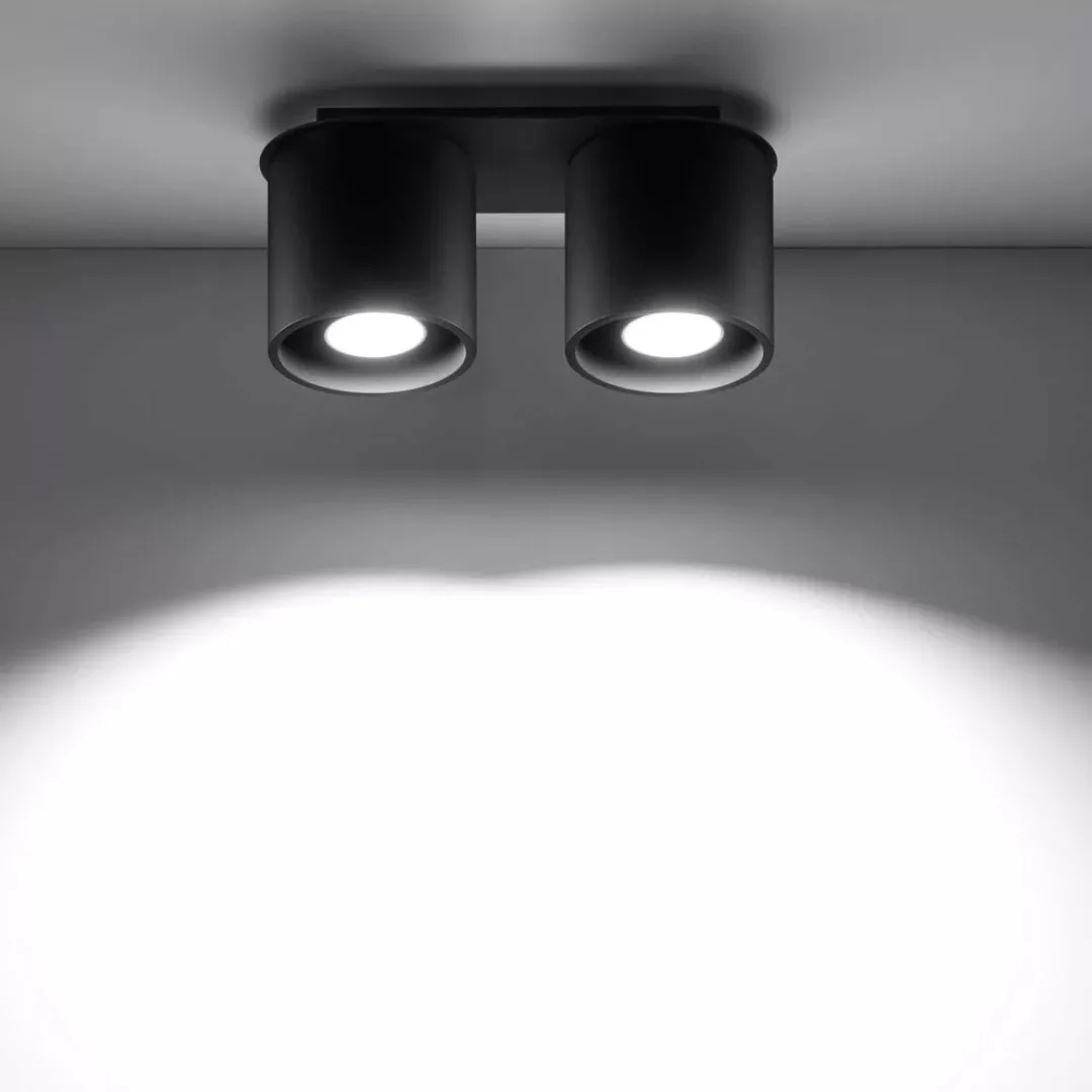 famlights | Deckenleuchte Christina aus Aluminium in Schwarz GU10 2 x 40 W günstig online kaufen