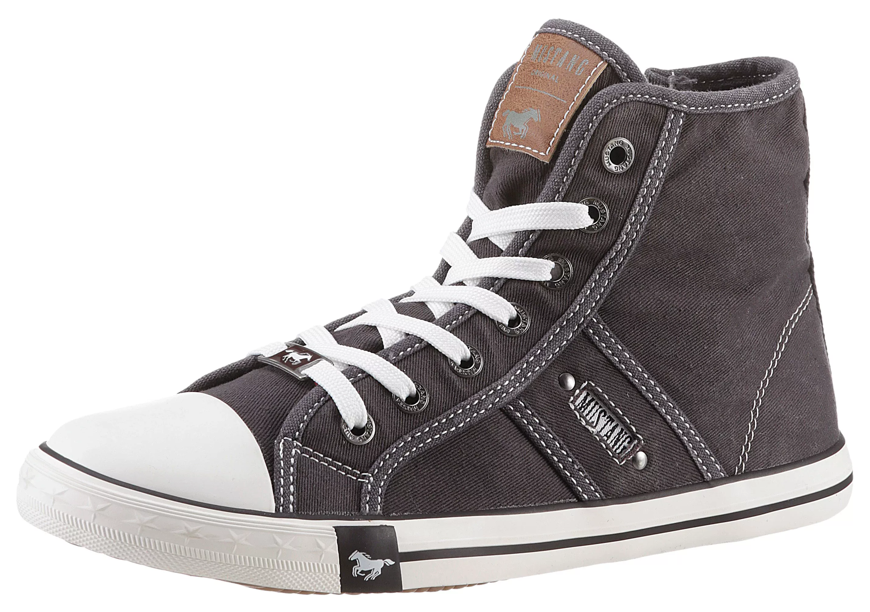 Mustang Shoes Sneaker, High Top-Sneaker, Schnürschuh mit Label in der Laufs günstig online kaufen