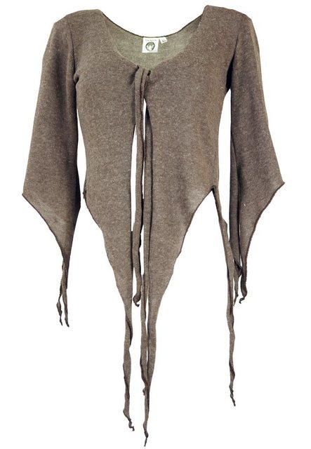 Guru-Shop Langjacke Kurze Pixi Strickjacke - cappuccino günstig online kaufen