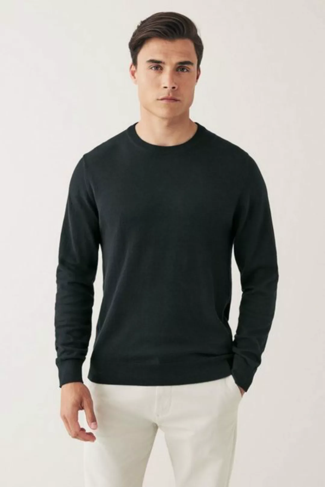 Next Rundhalspullover Pullover aus reiner Baumwolle (1-tlg) günstig online kaufen