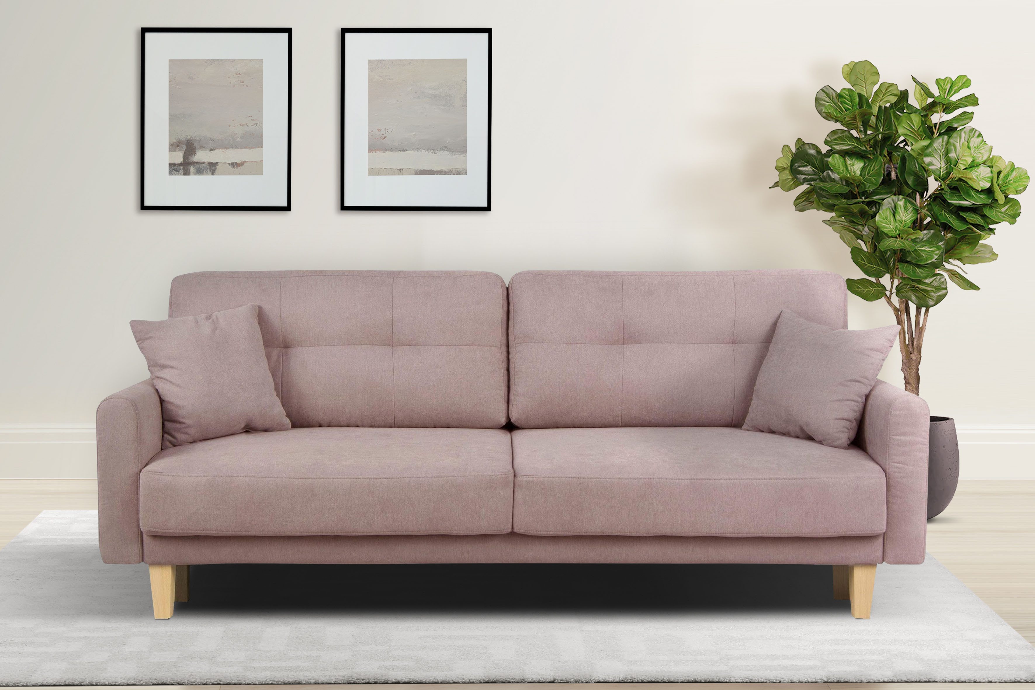 Home affaire 3-Sitzer "TRIPLO optionale Schlafsofa mit Bettkasten, Maße B/T günstig online kaufen