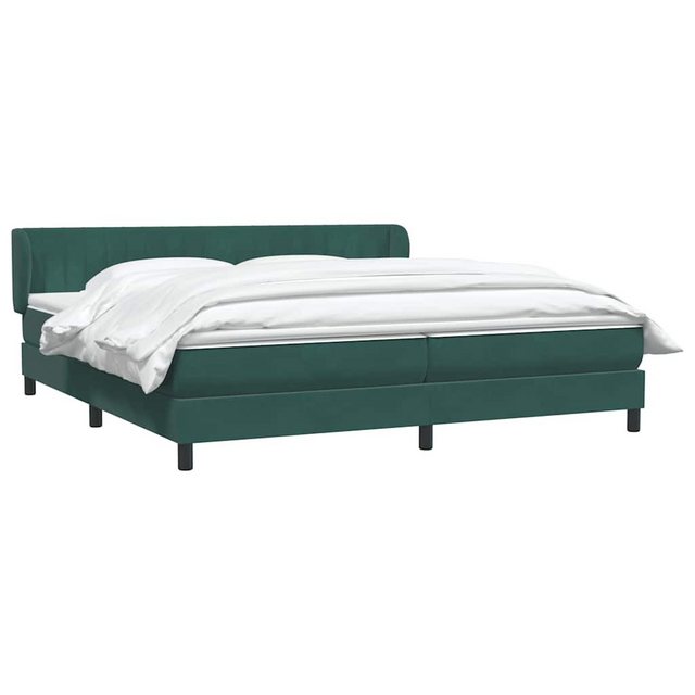 vidaXL Bett Boxspringbett mit Matratzen Dunkelgrün 180x210 cm Samt günstig online kaufen