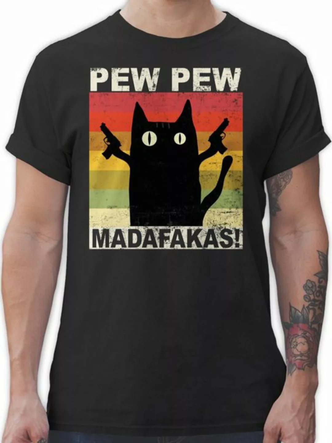 Shirtracer T-Shirt Pew Pew Madafakas Sprüche Statement günstig online kaufen