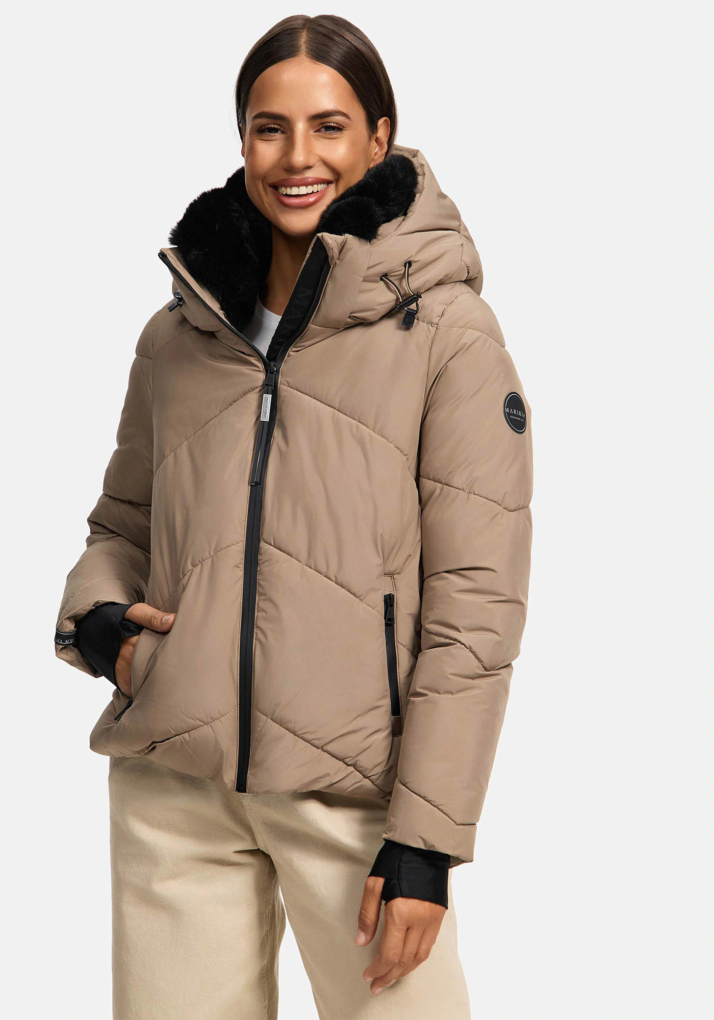 Marikoo Winterjacke "Simaraa", mit abnehmbarem Kunstfellkragen günstig online kaufen