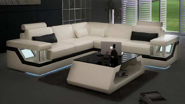 Xlmoebel Ecksofa Großes Ledersofa mit USB-Anschluss, Wohnlandschaft Set Eck günstig online kaufen